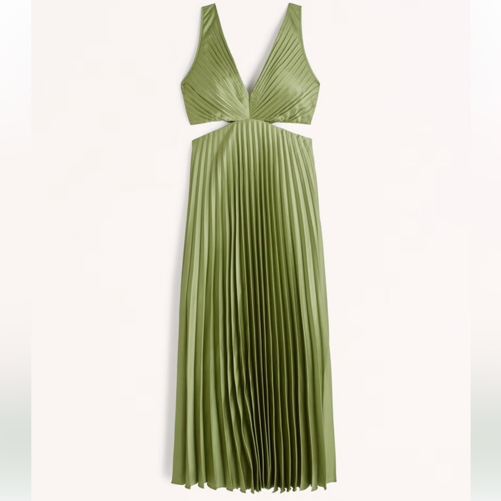 ABERCROMBIE AND FITCH GISELLE PLEATED CUTOUT MAXI DRESS